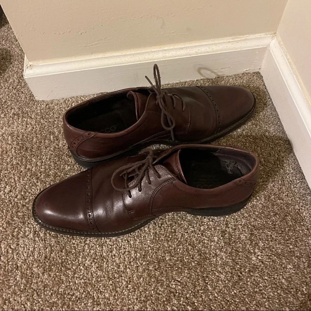 Ecco virtus lll cap toe brown Oxford 45 extra wide